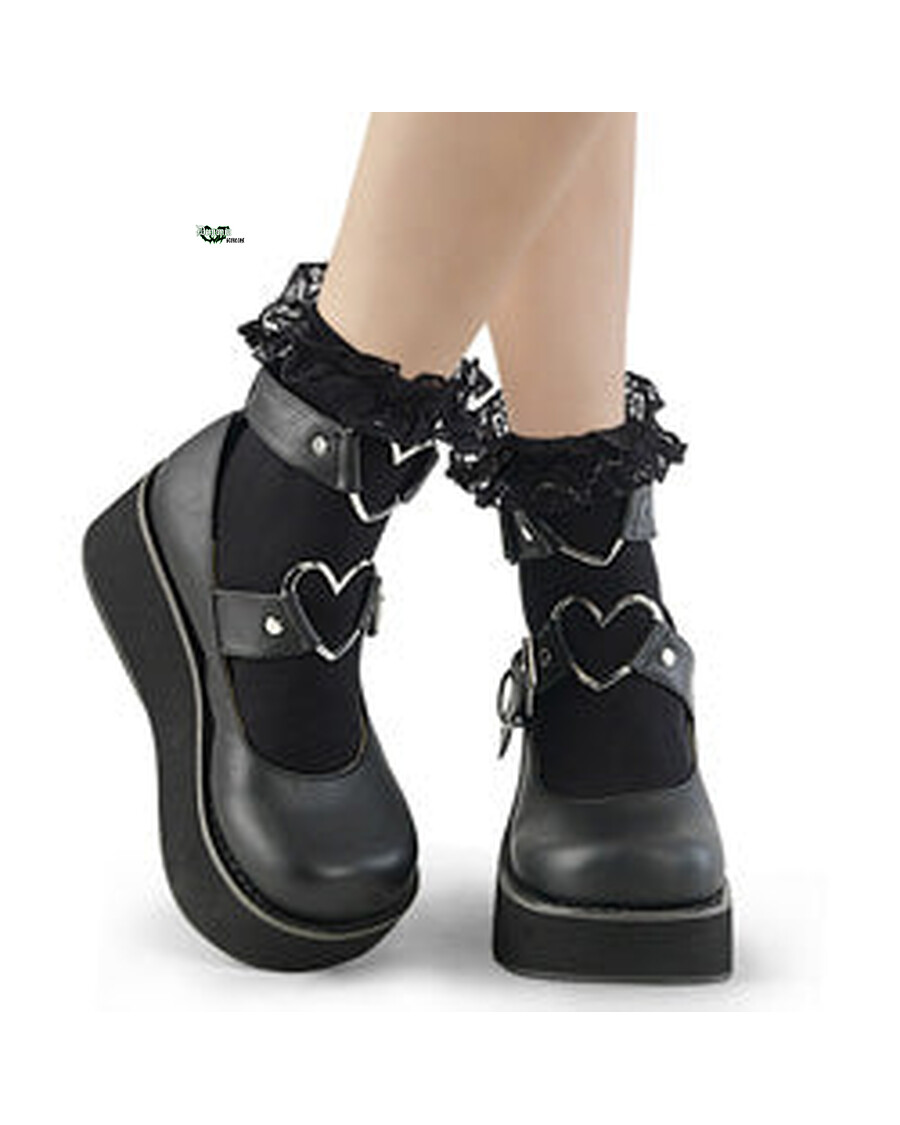 Demonia Cult Ruffle Lace Sock