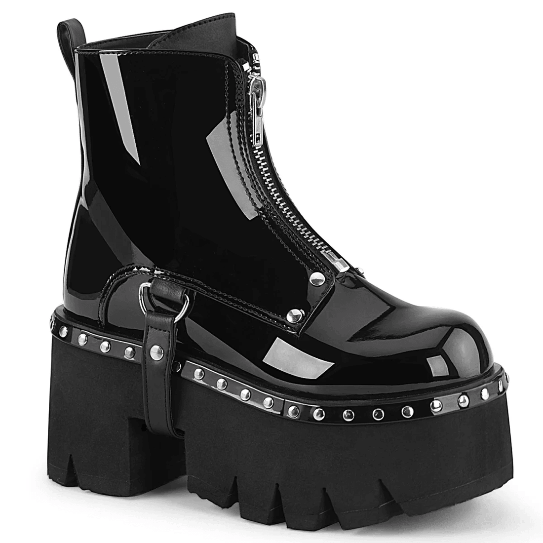 Demonia Cult Ashes-100 Black Vegan Leather