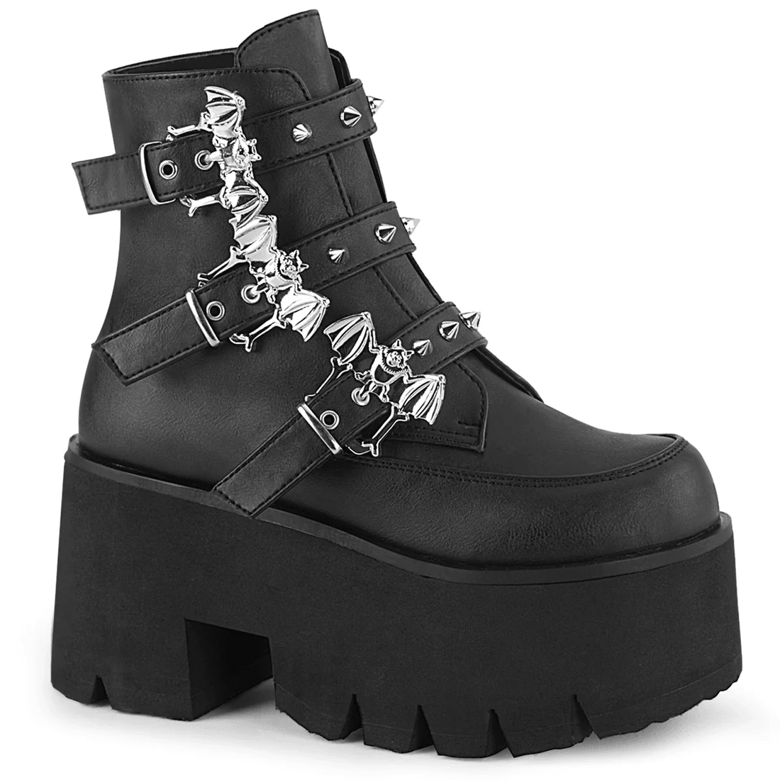 Demonia Cult Ashes-55 Black Vegan Leather