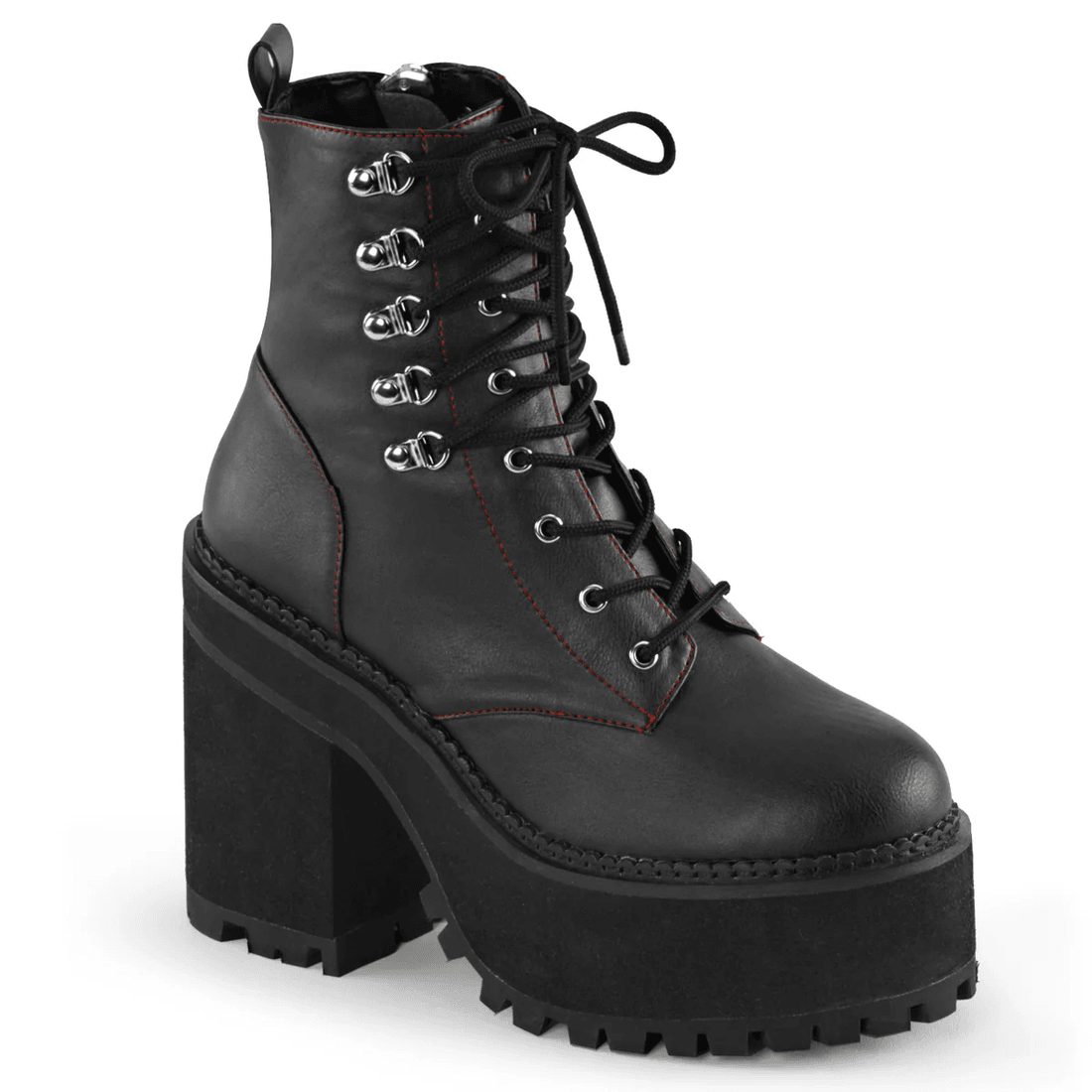 Demonia Cult Assault-100 Black Vegan Leather