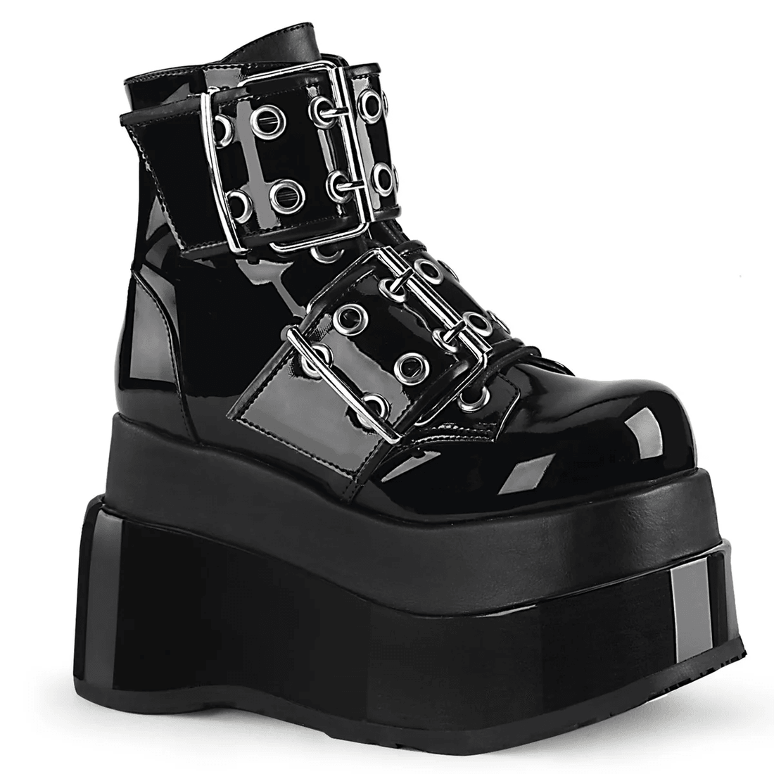 Demonia Cult Bear-104 Black Patent-Vegan Leather