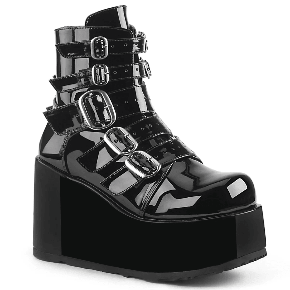 Demonia Cult Concord-57 Black Patent