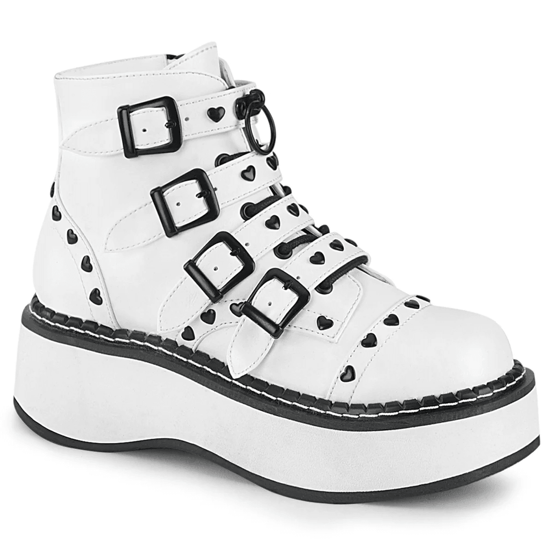 Demonia Cult Emily-315 White Vegan Leather