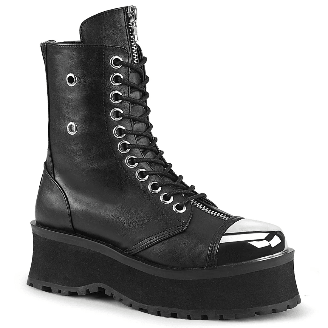 Demonia Cult Gravedigger-10 Black Vegan Leather