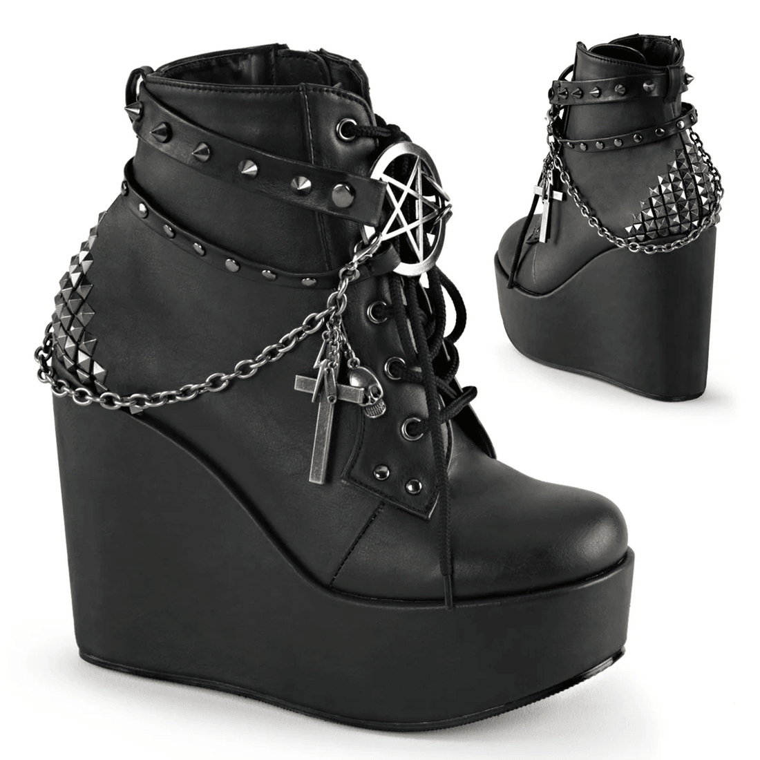 Demonia Cult Poison-101 Black Vegan Leather