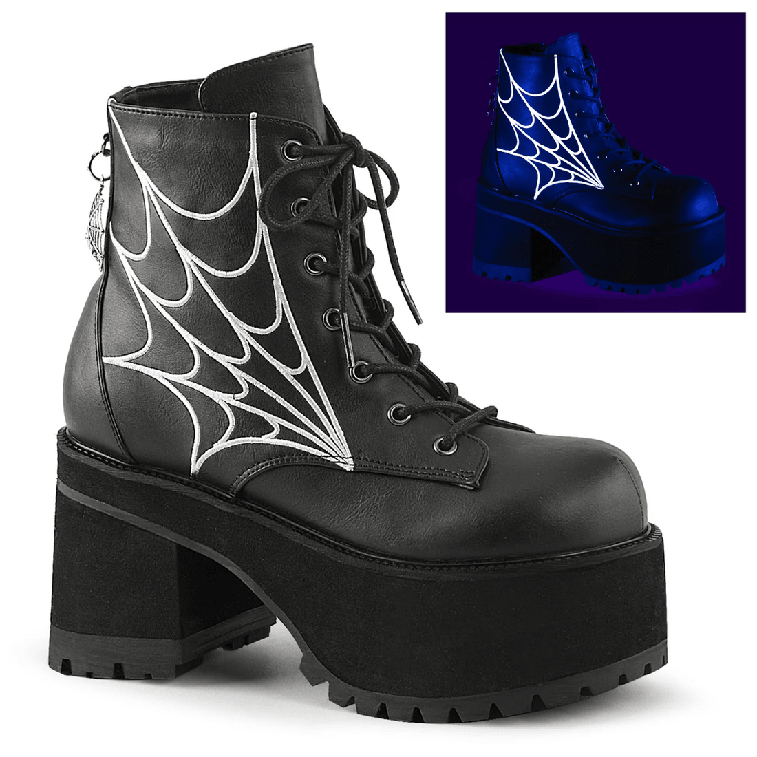 Demonia Cult Ranger-105 Black Vegan Leather