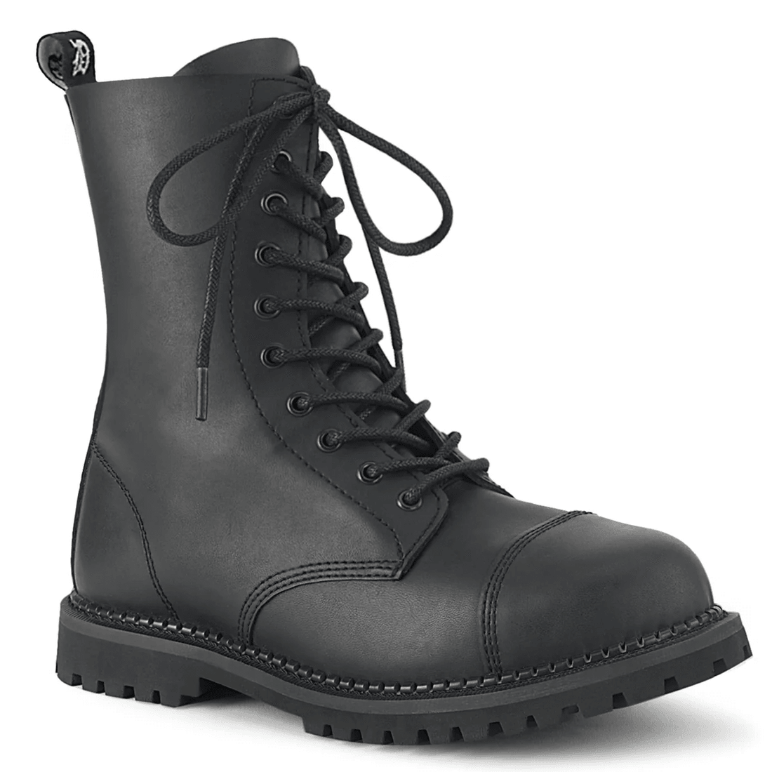 Demonia Cult Riot-10 Black Vegan Leather