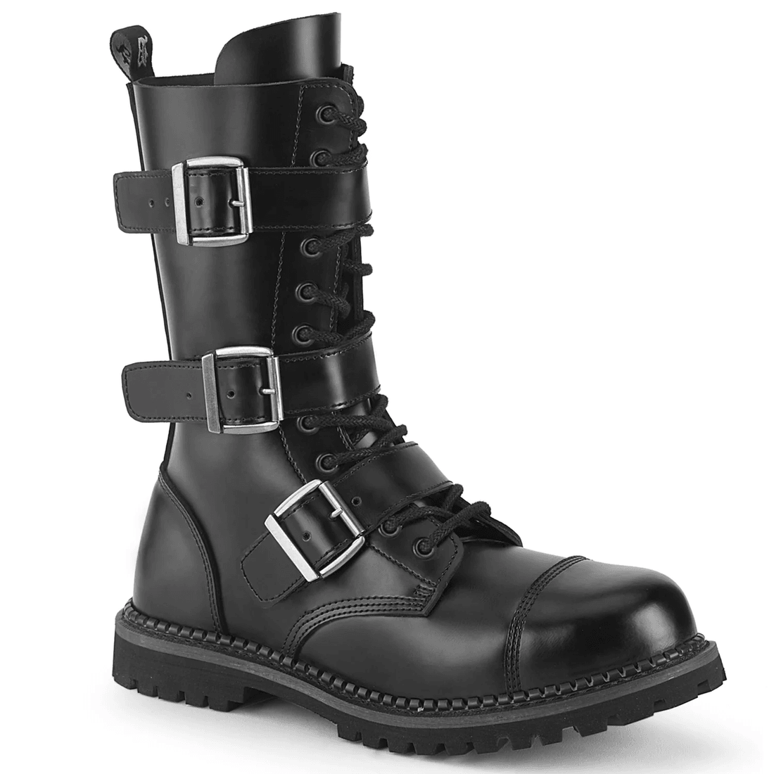 Demonia Cult Riot-12BK Black Leather