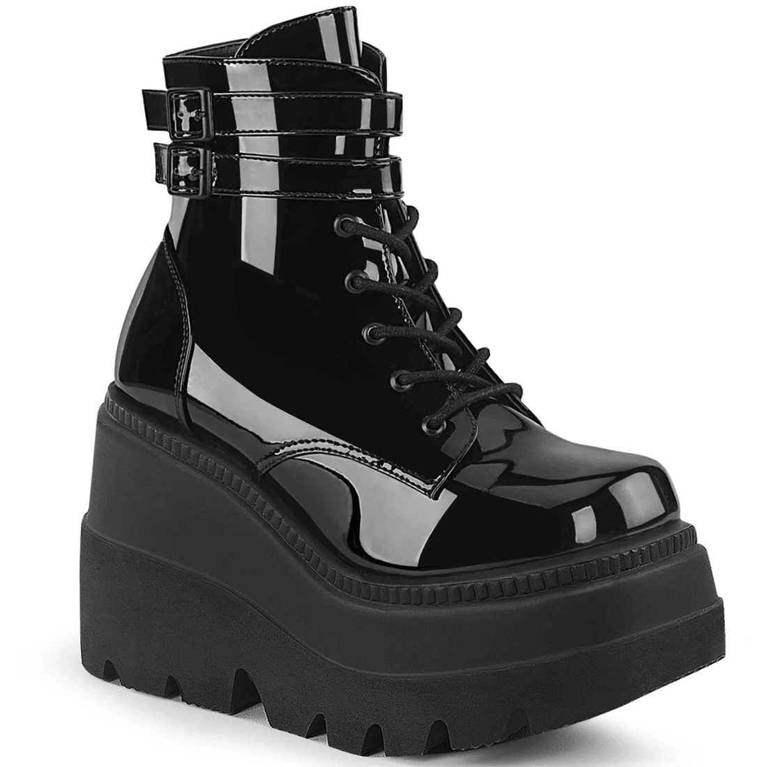 Demonia Cult Shaker-52 Black Patent