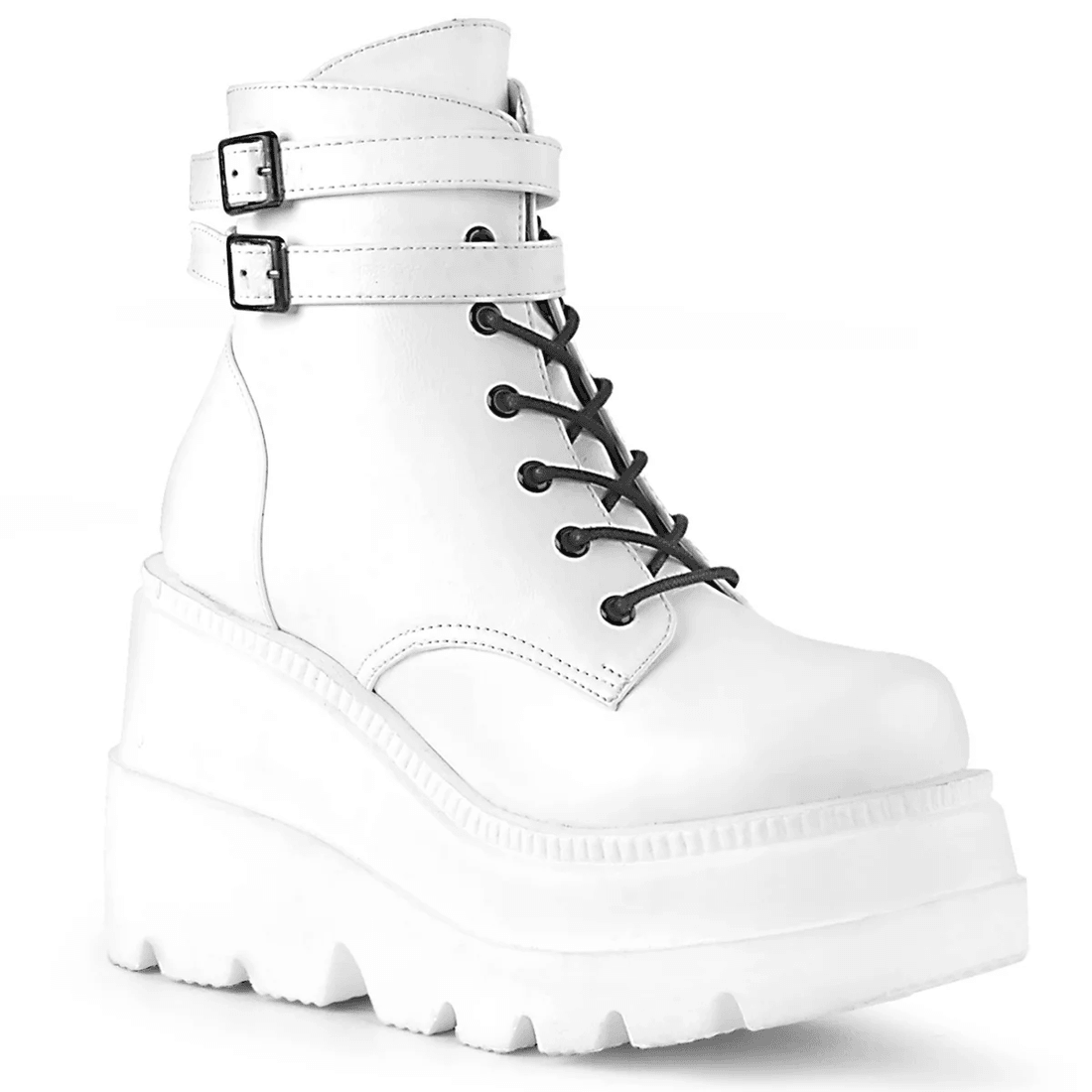 Demonia Cult Shaker-52 White Vegan Leather
