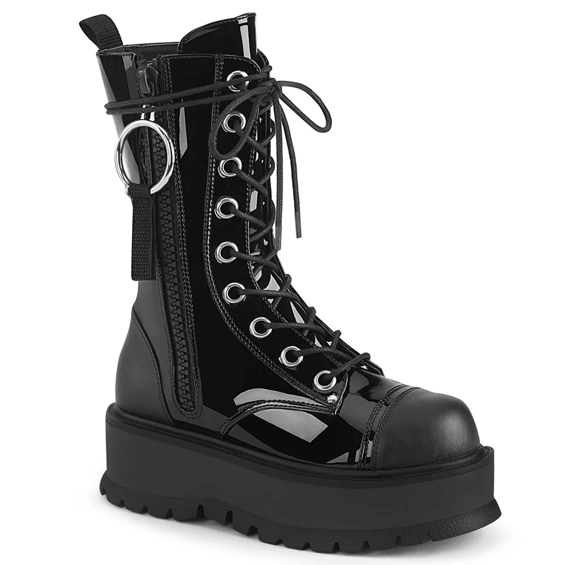 Demonia Cult Slacker-220 Black Vegan Leather