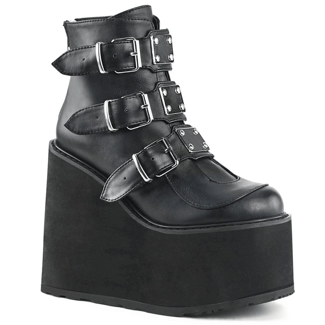 Demonia Cult Swing-105 Black Vegan Leather