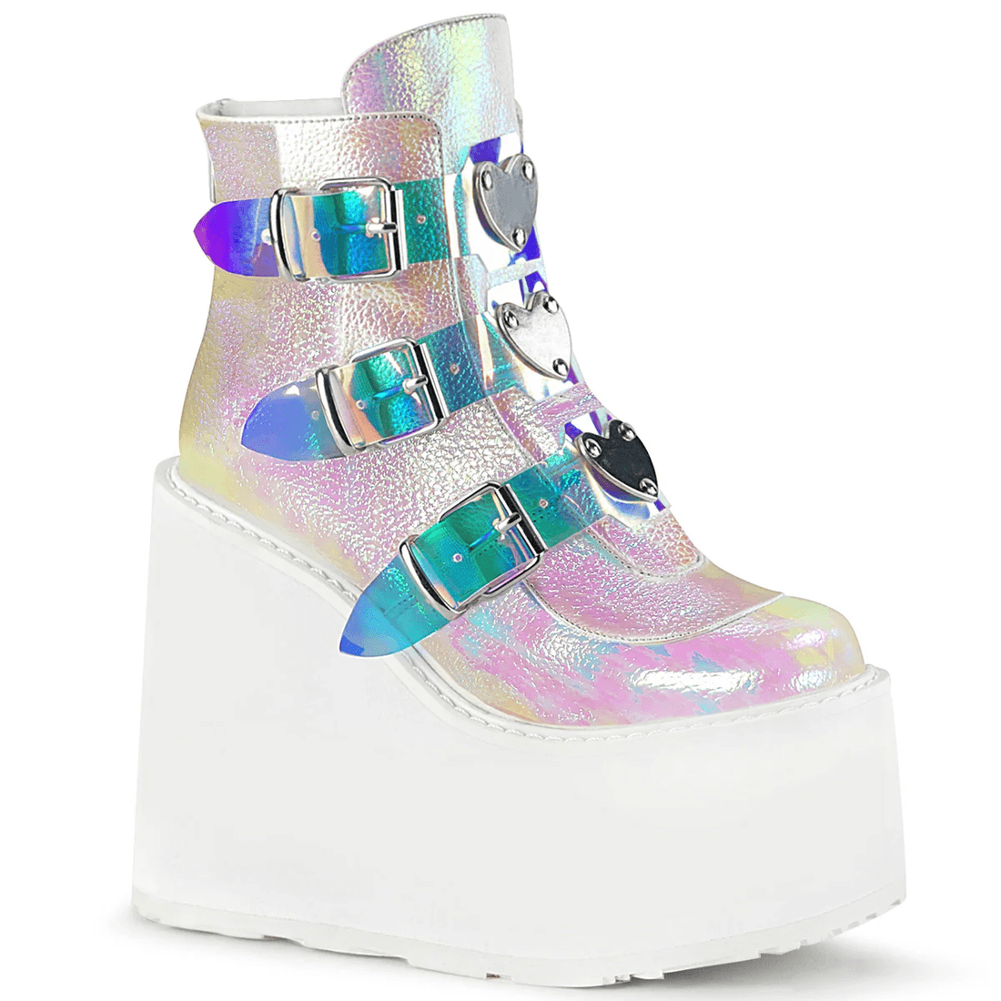 Demonia Cult Swing-105 Pearl Iridescent Vegan Leather