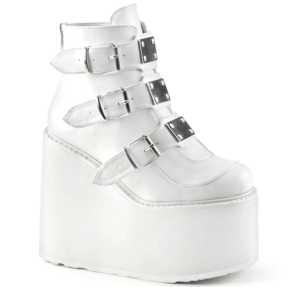 Demonia Cult Swing-105 White Vegan Leather