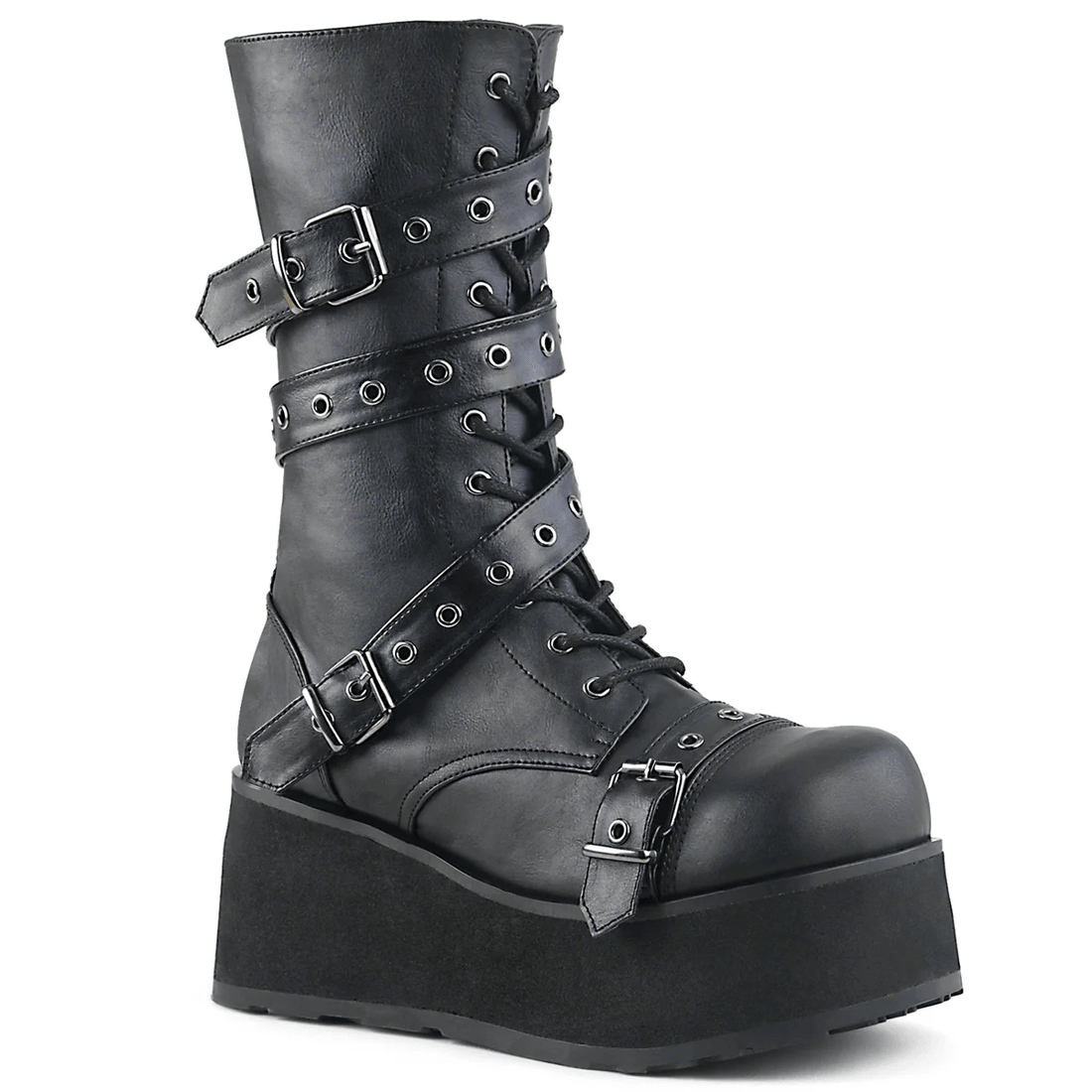 Demonia Cult Trashville-205 Black Vegan Leather