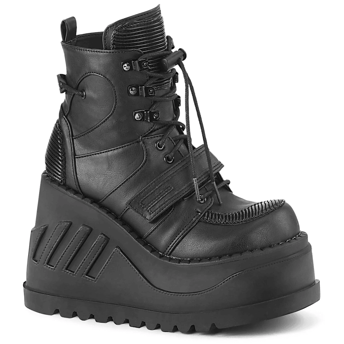 Demonia Cult Stomp-13 Black Vegan Leather