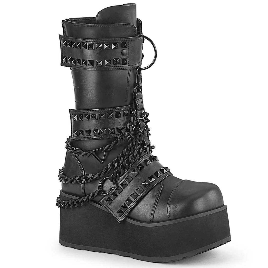 Demonia Cult Trashville-138 Black Vegan Leather