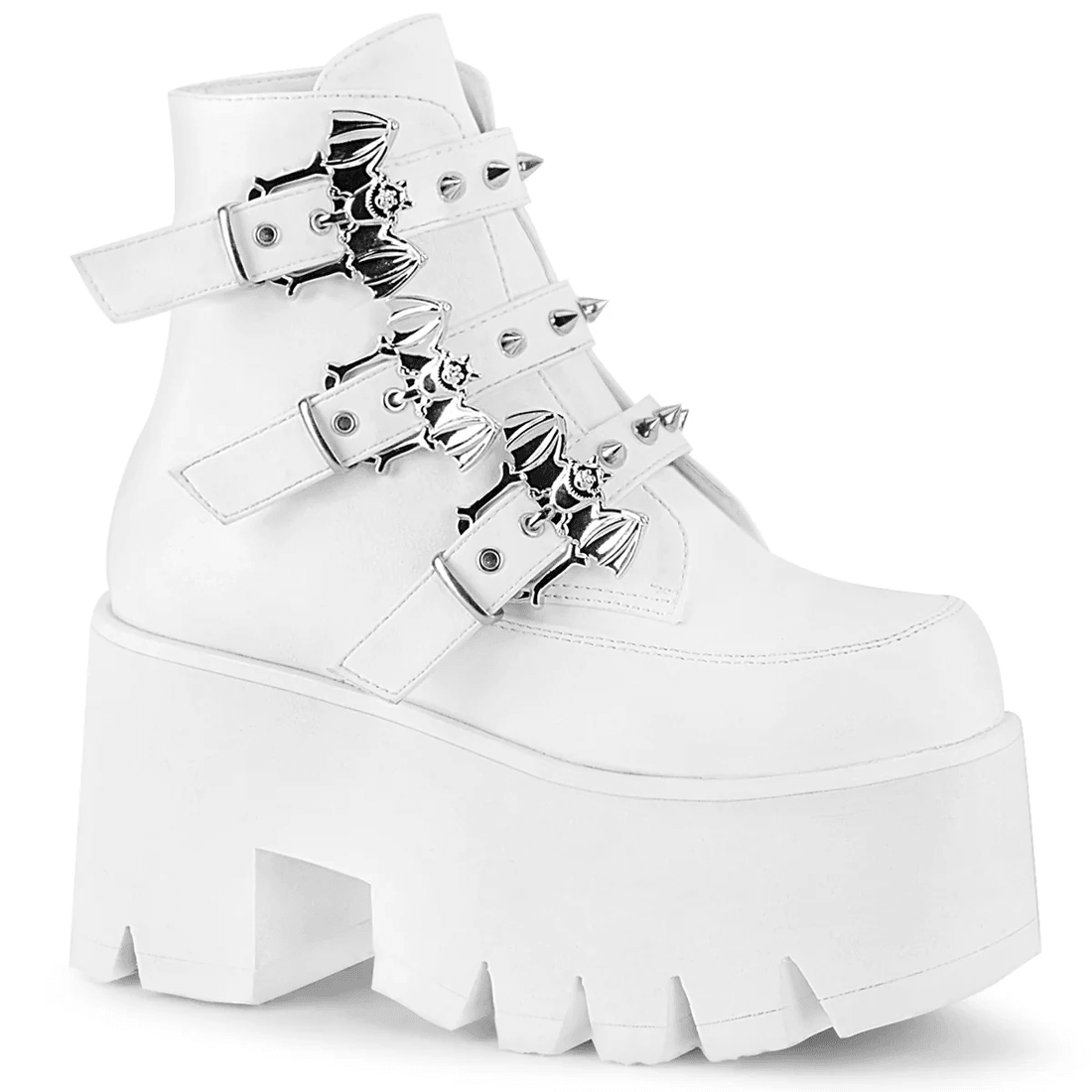 Demonia Cult Ashes-55 White Vegan Leather