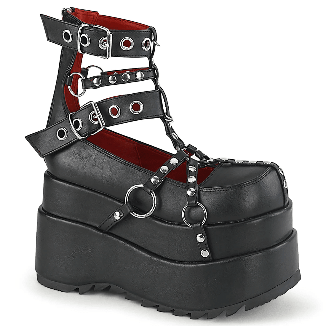 Demonia Cult Bear-28 Black Vegan Leather