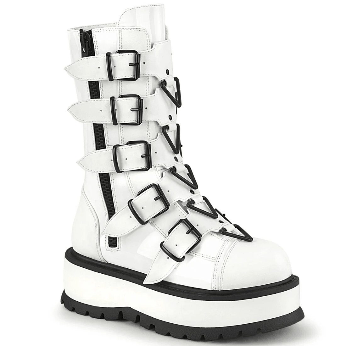 Demonia Cult Slacker-160 White Patent
