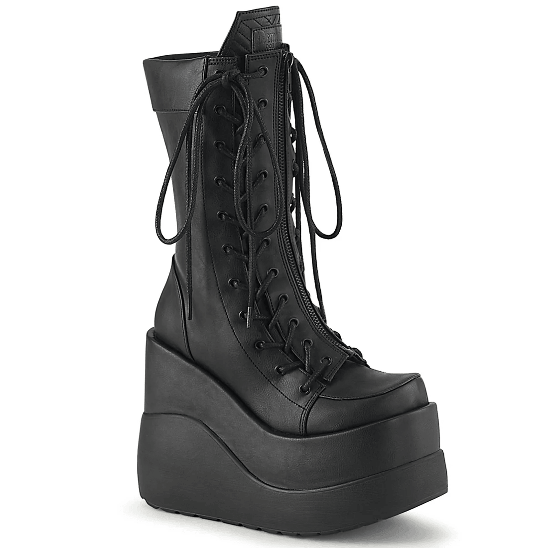 Demonia Cult Void-118 Black Vegan Leather-Patent