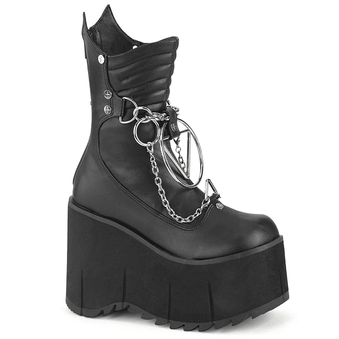 Demonia Cult Kera-130 Black Vegan Leather