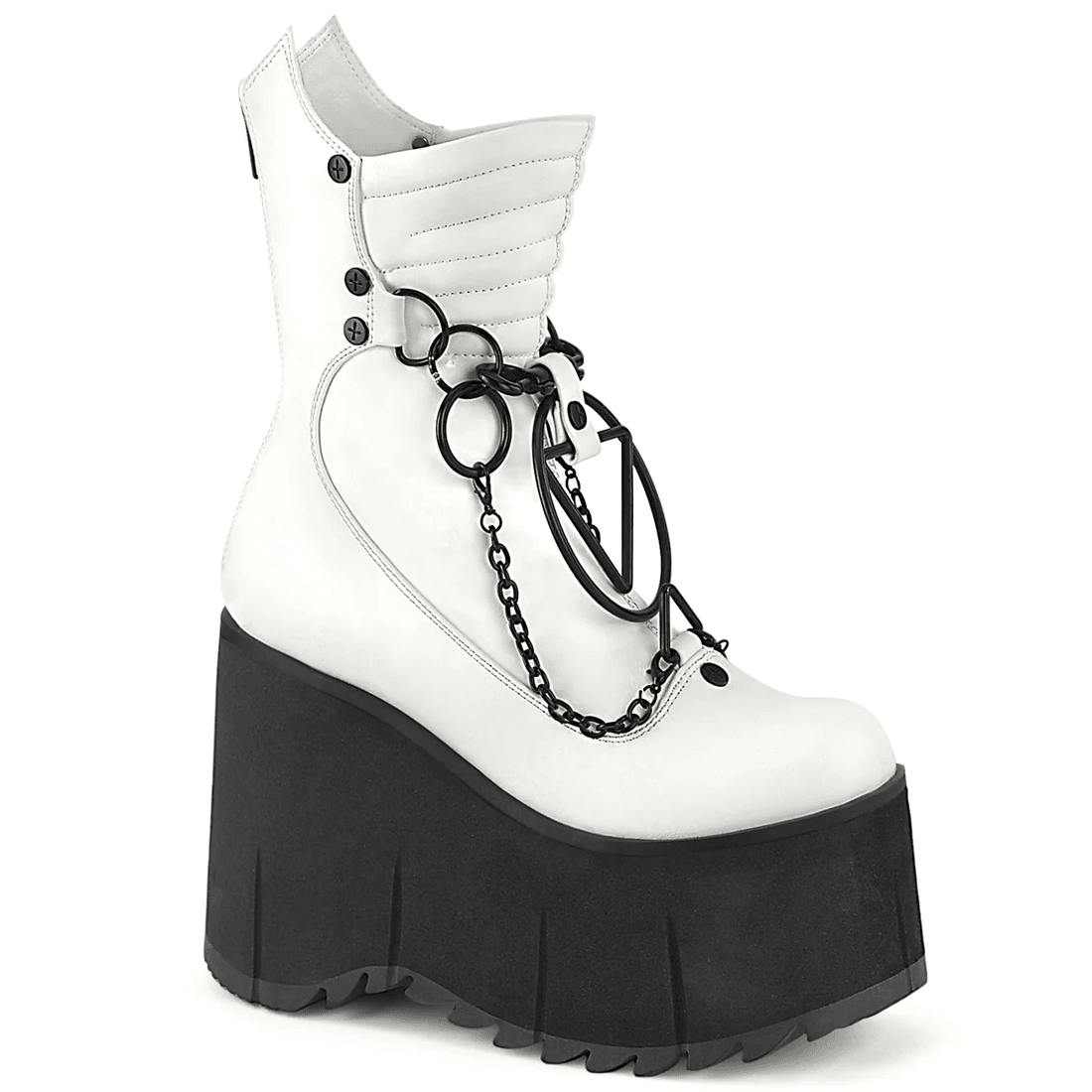 Demonia Cult Kera-130 White Vegan Leather