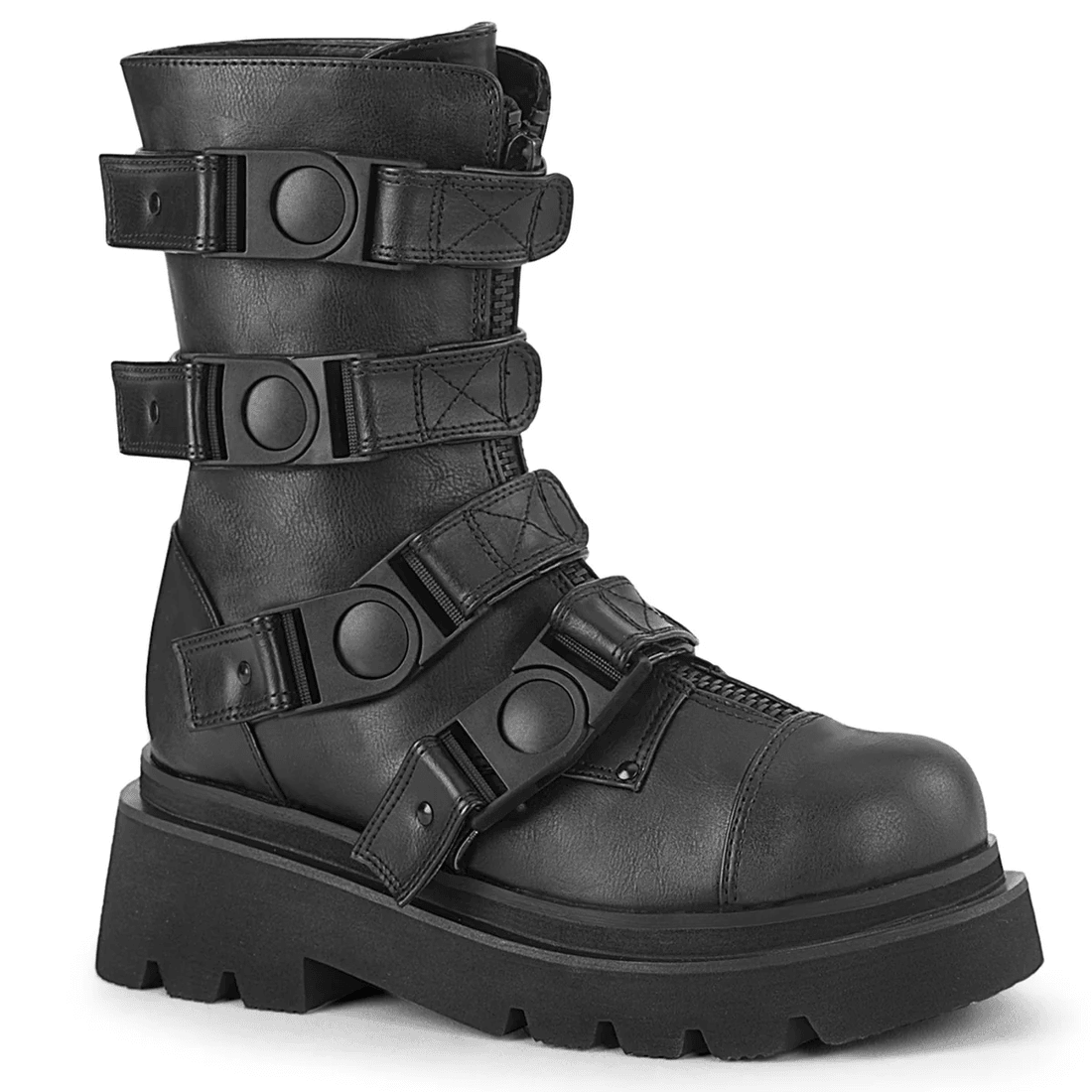 Demonia Cult Renegade-55 Black Vegan Leather