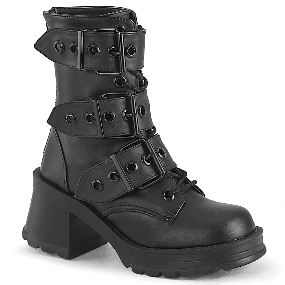 Demonia Cult Bratty-118 Black Vegan Leather