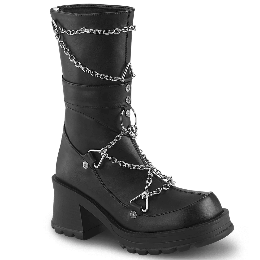 Demonia Cult Bratty-120 Black Vegan Leather