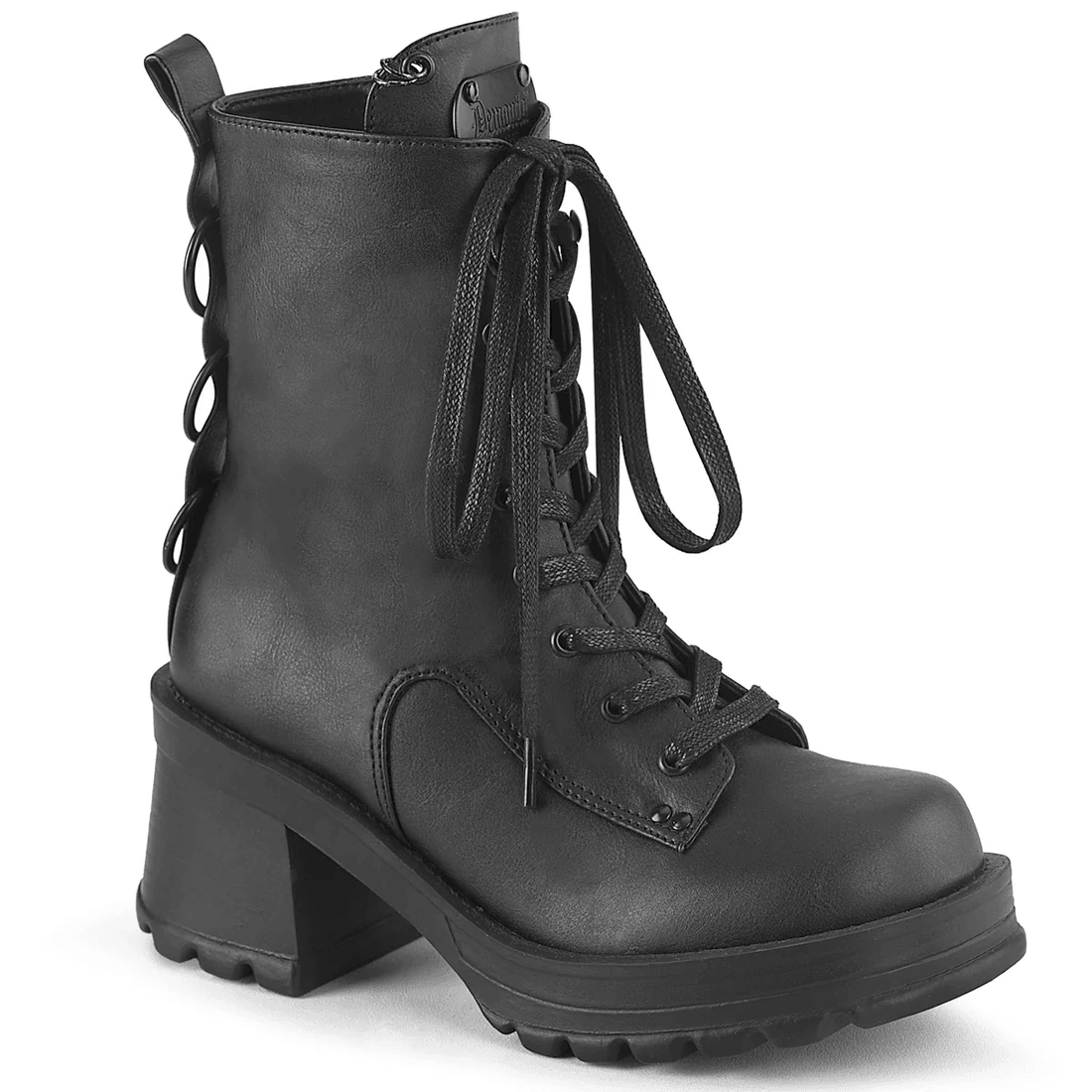 Demonia Cult Bratty-50 Black Vegan Leather