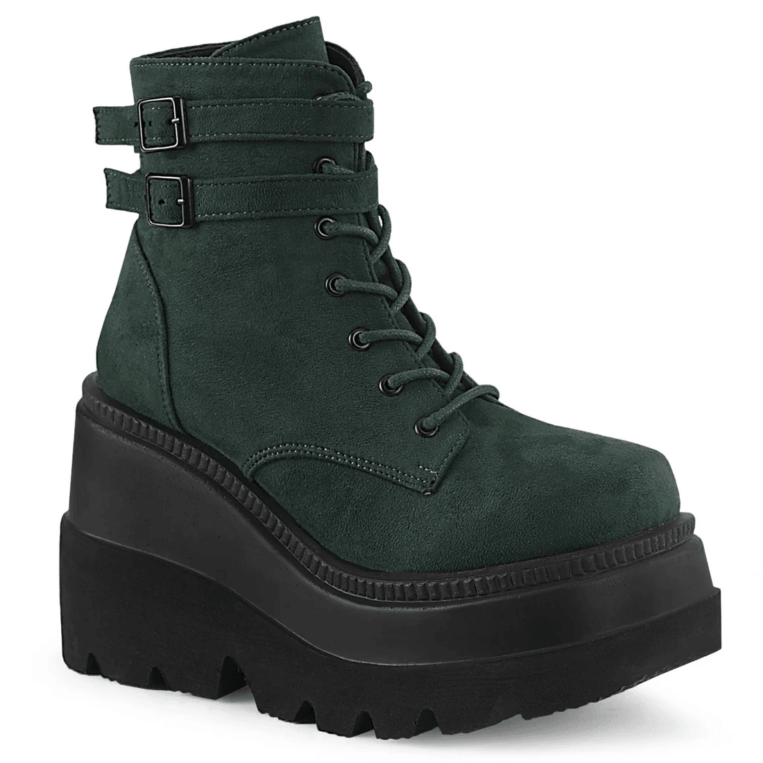 Demonia Cult Shaker-52 Emerald Vegan Suede