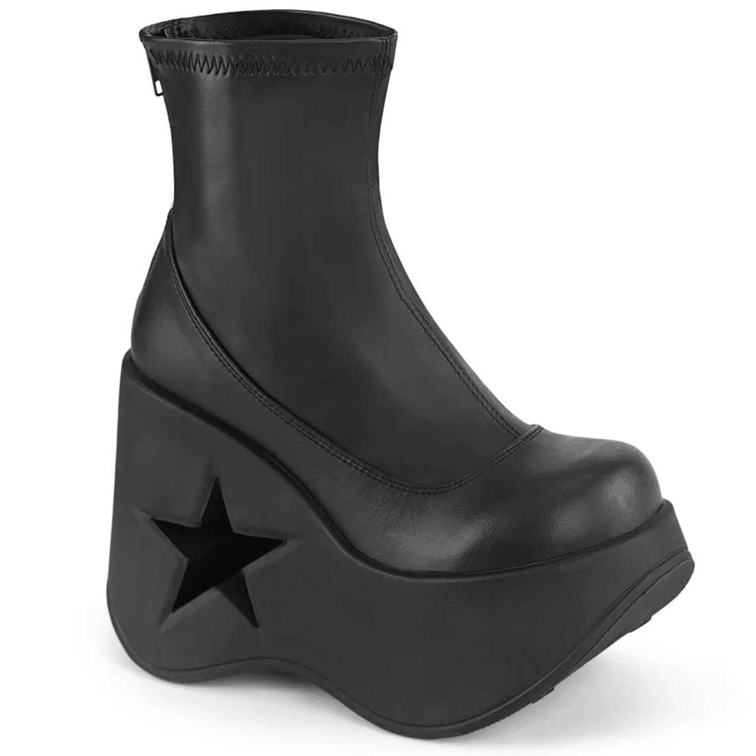 Demonia Cult Dynamite-100 Black Str Vegan Leather