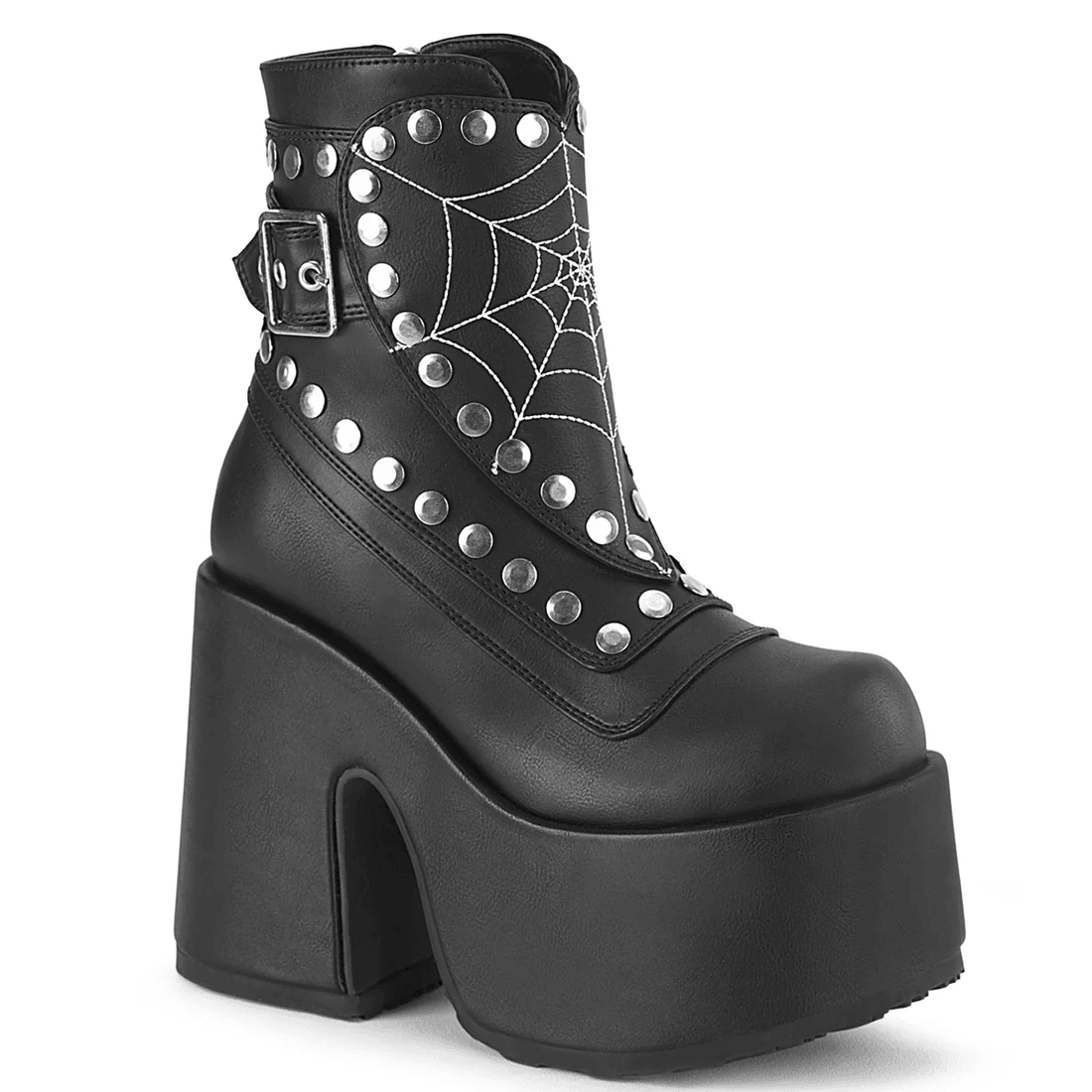 Demonia Cult Camel-70 Black Vegan Leather
