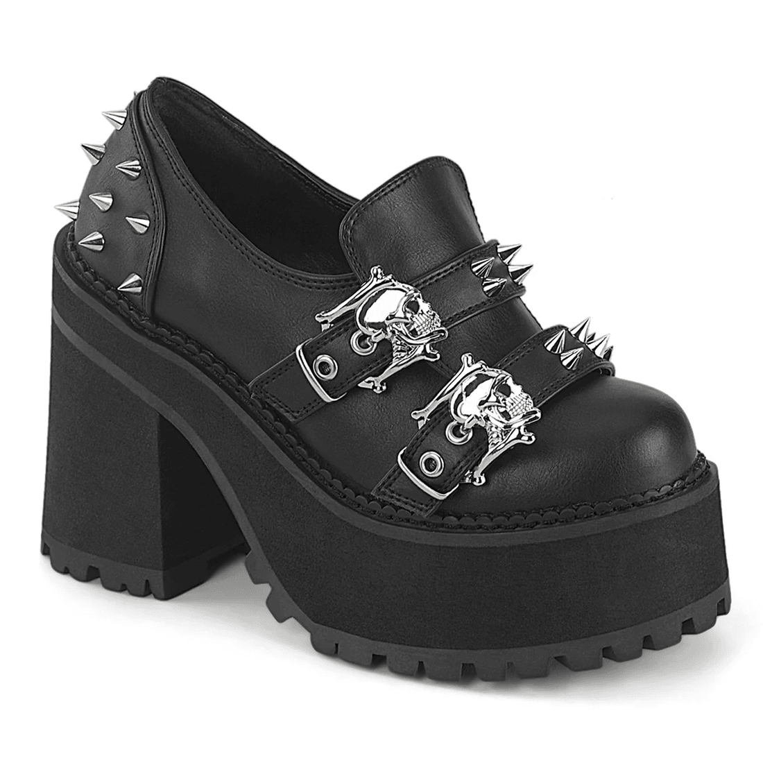 Demonia Cult Assault-38 Black Vegan Leather