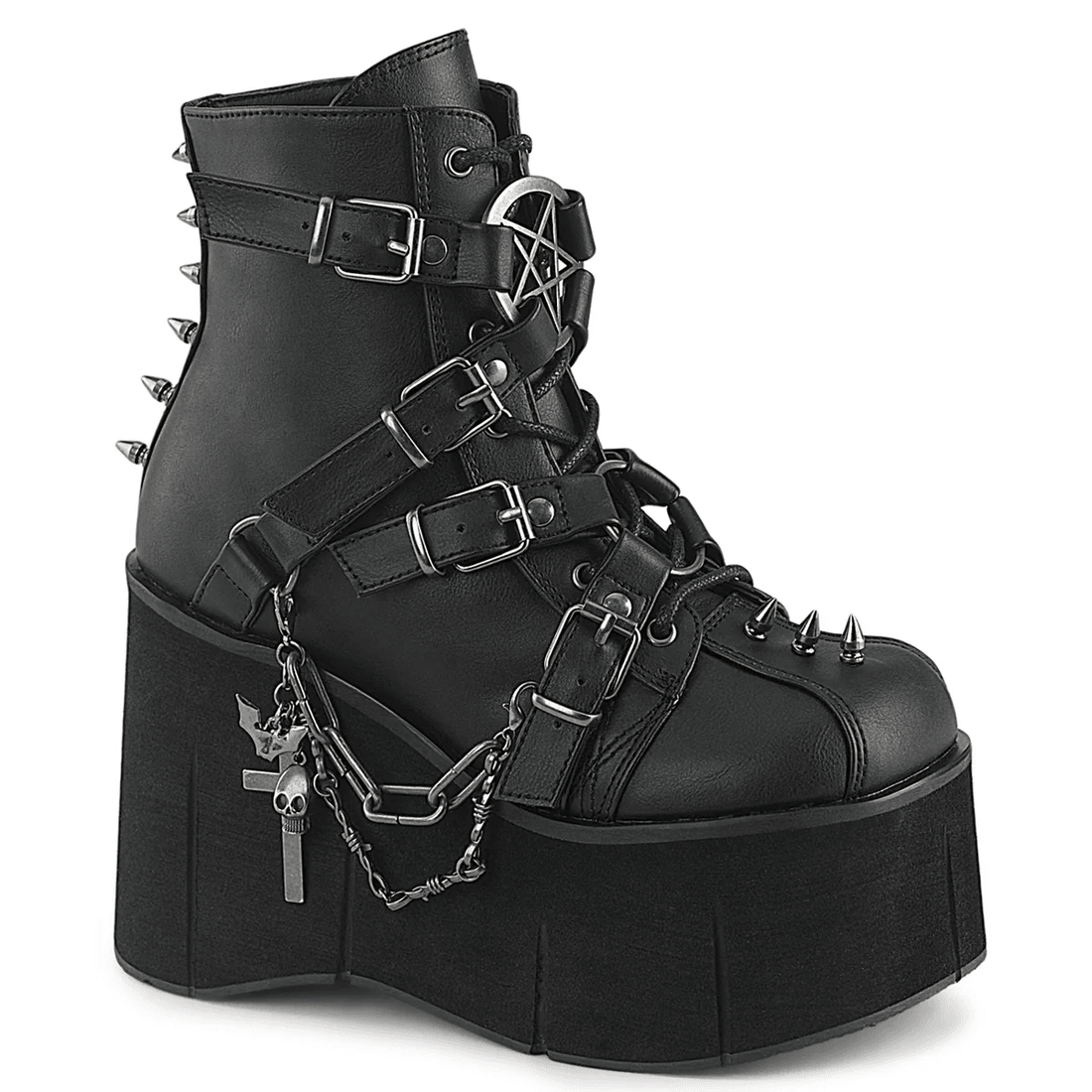 Demonia Cult Kera-68 Black Vegan Leather