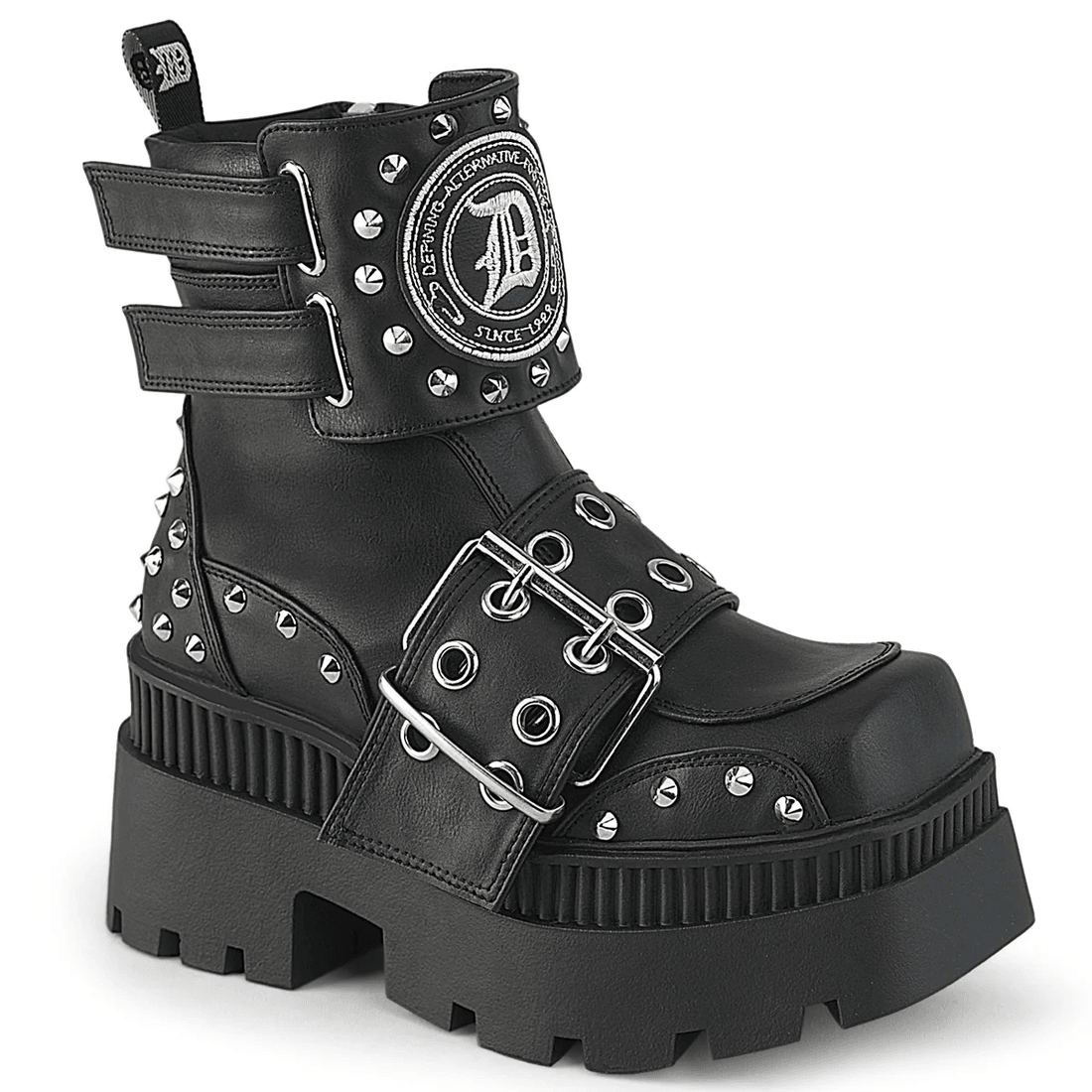 Demonia Cult Wrath-58 Black Vegan Leather