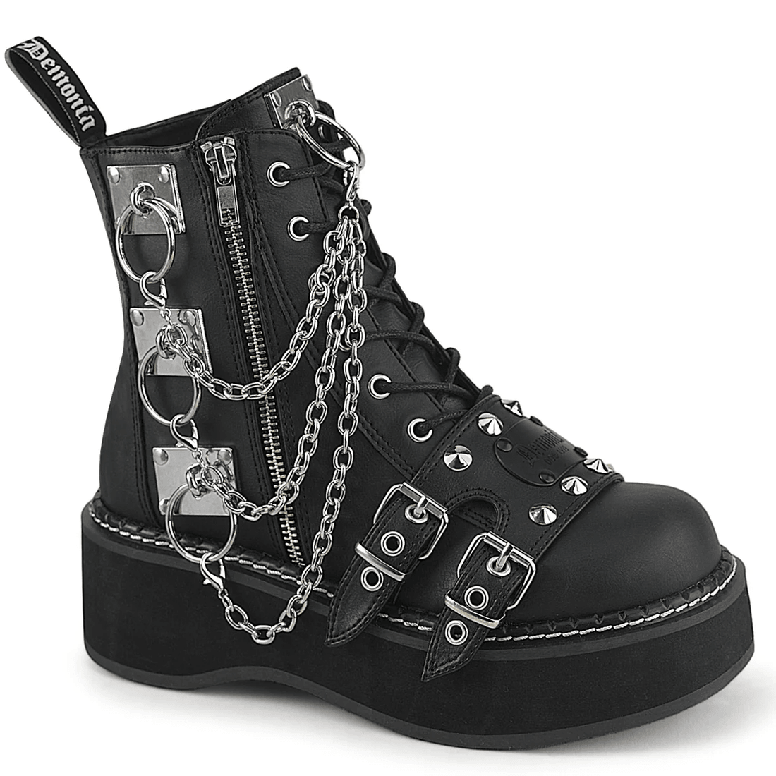 Demonia Cult Emily-57 Black Vegan Leather