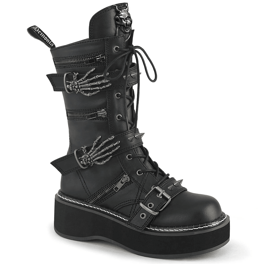 Demonia Cult Emily-82 Black Vegan Leather