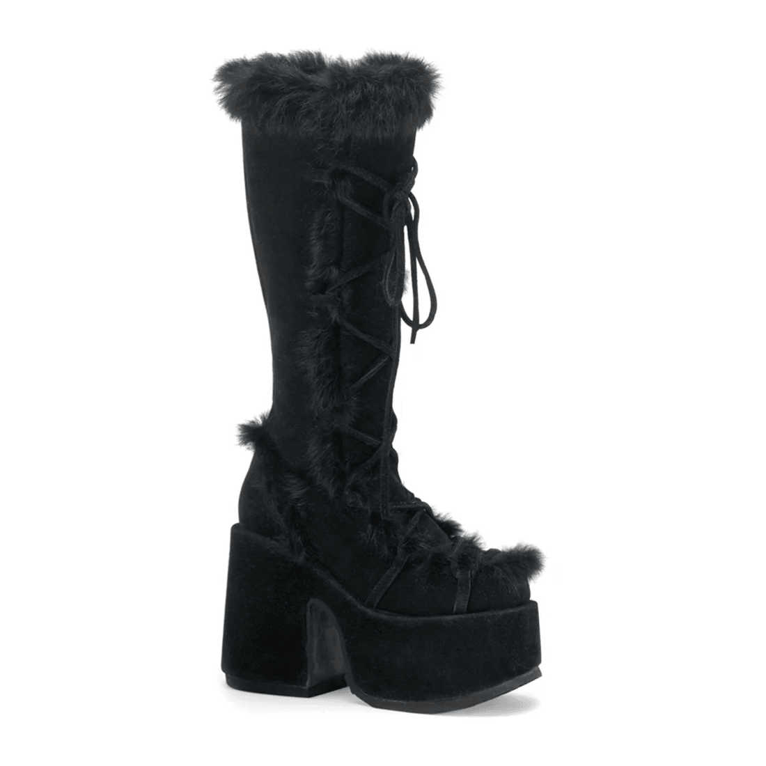 Demonia Cult Camel-311 Black Vegan Suede