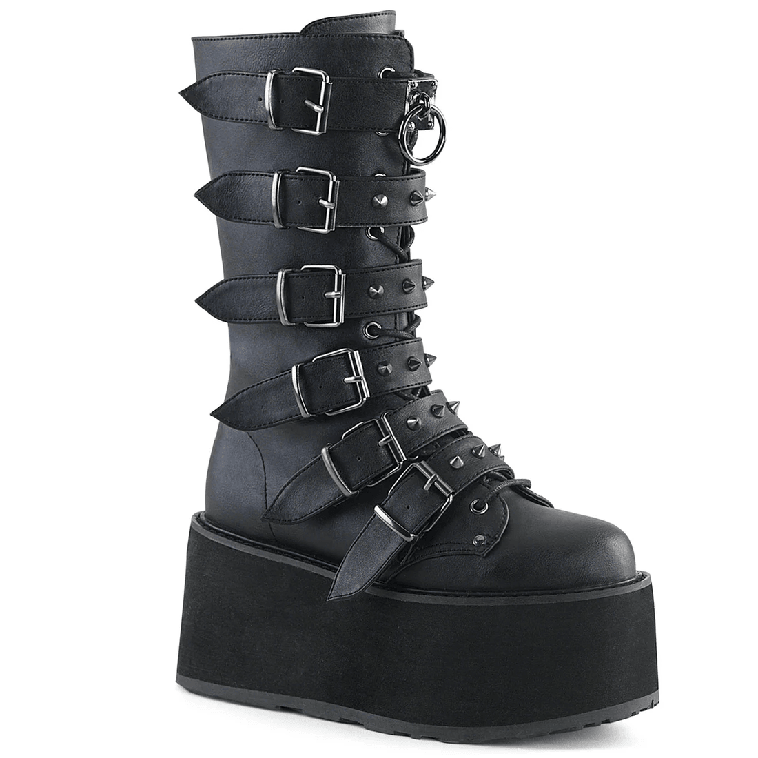 Demonia Cult Damned-225 Black Vegan Leather
