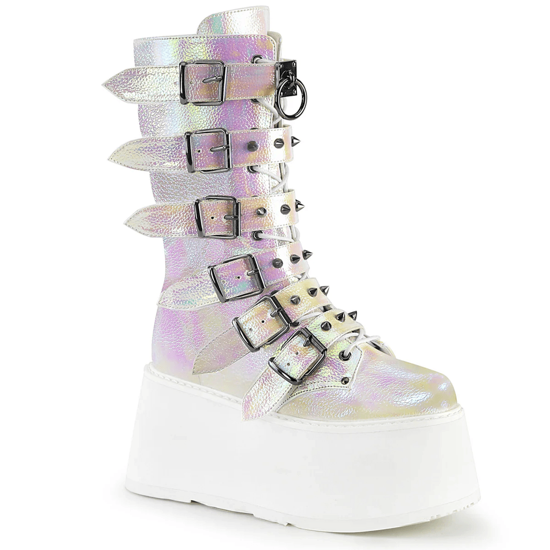 Demonia Cult Damned-225 Pearl Iridescent Vegan Leather