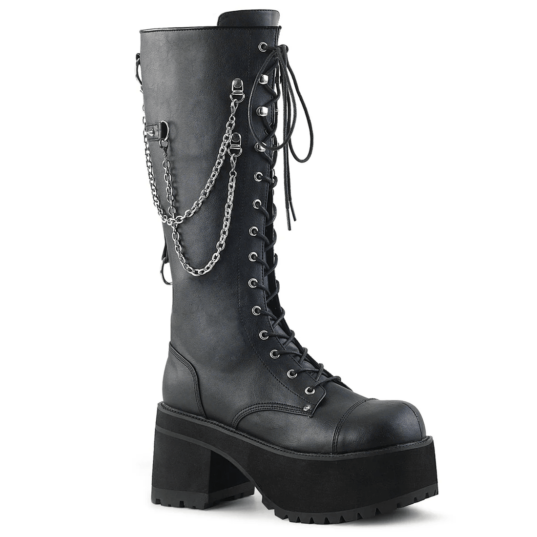 Demonia Cult Ranger-303 Black Faux Leather