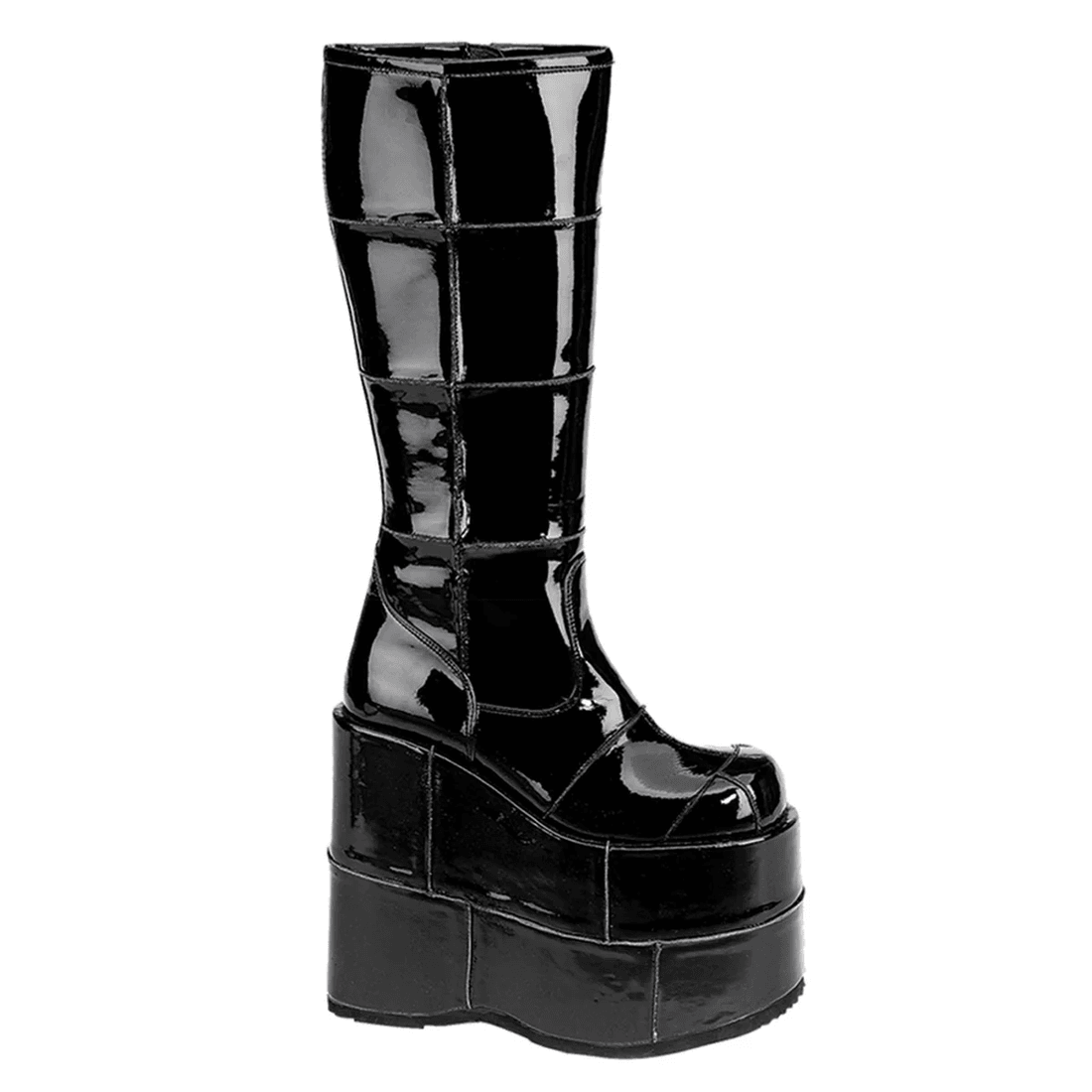 Demonia Cult Stack-301 Black Patent