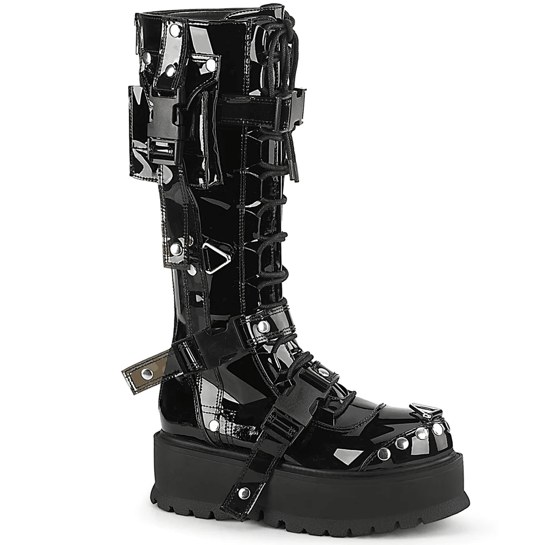 Demonia Cult Slacker-260 Black Patent