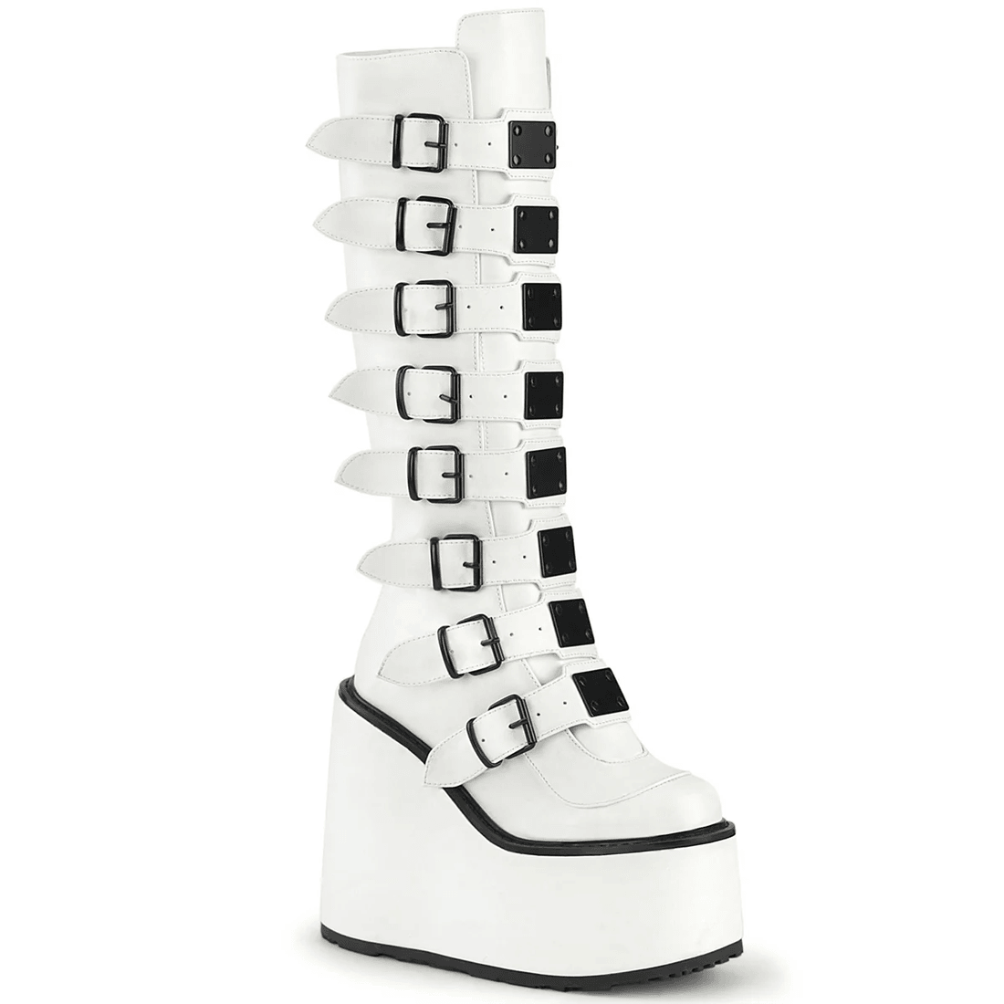 Demonia Cult Swing-815 White Vegan Leather