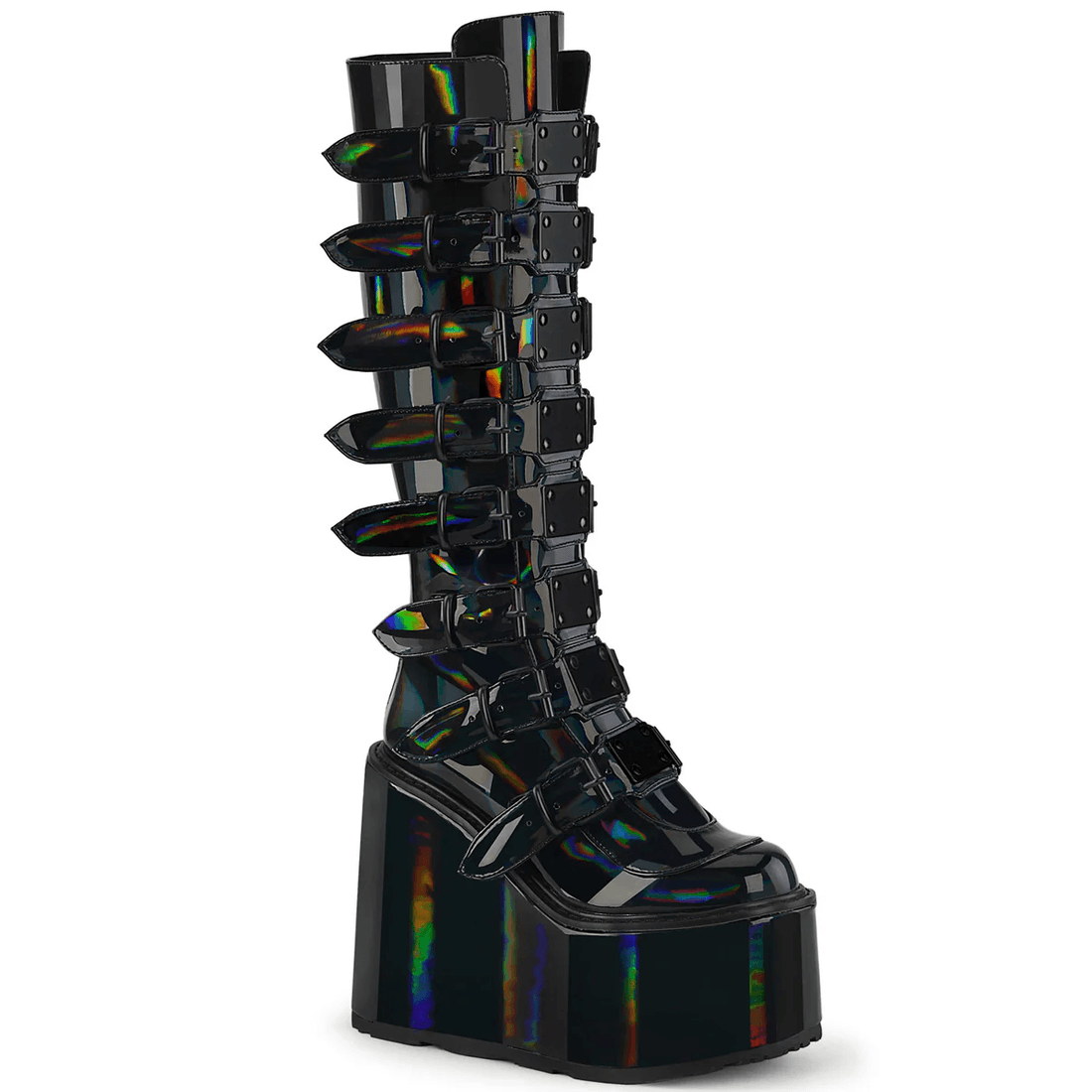 Demonia Cult Swing-815 Black Holographic Patent