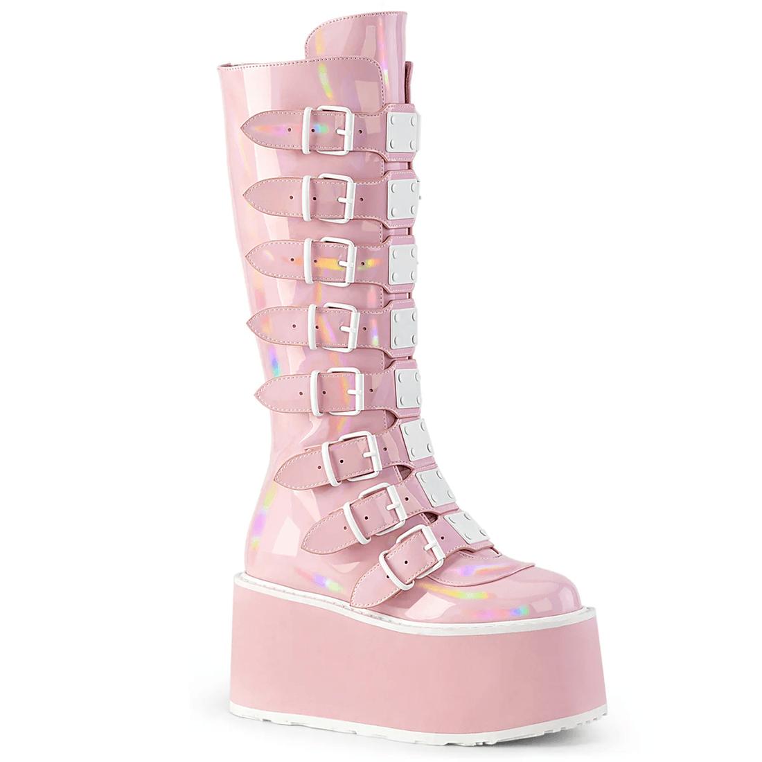 Demonia Cult Damned-318 Baby Pink Holo Patent