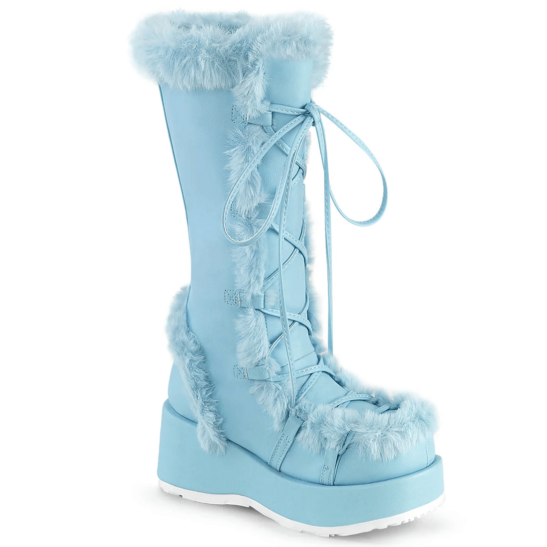Demonia Cult Cubby-311 Baby Blue Vegan Leather