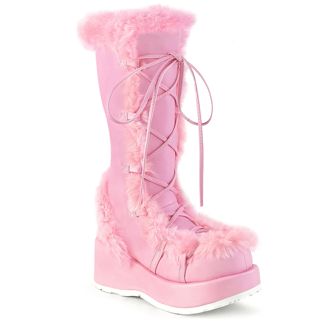 Demonia Cult Cubby-311 Baby Pink Vegan Leather